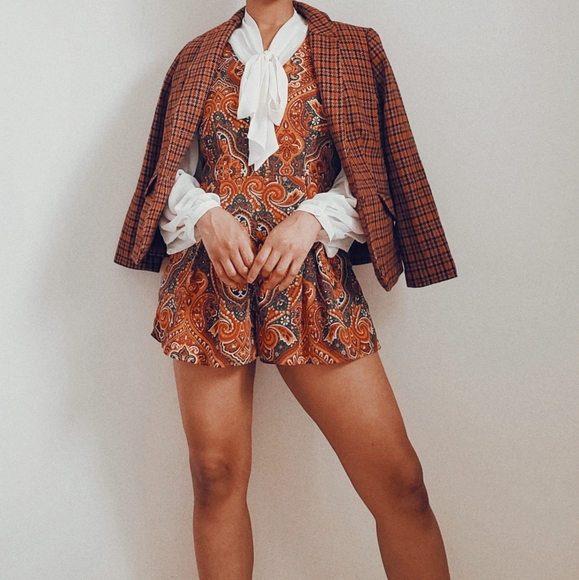 Pants - Multicolor pleated romper